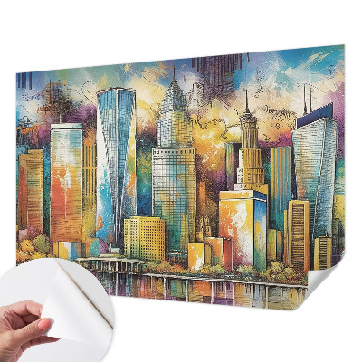 Självhäftande fotovägg Stadspanorama