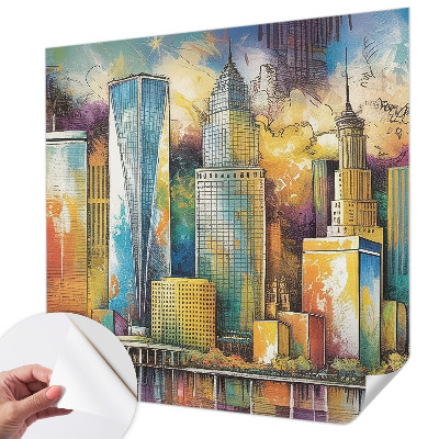 Självhäftande fotovägg Stadspanorama