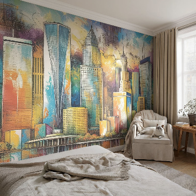 Självhäftande fotovägg Stadspanorama