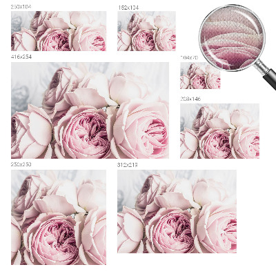 3D fototapet med rosa rosor