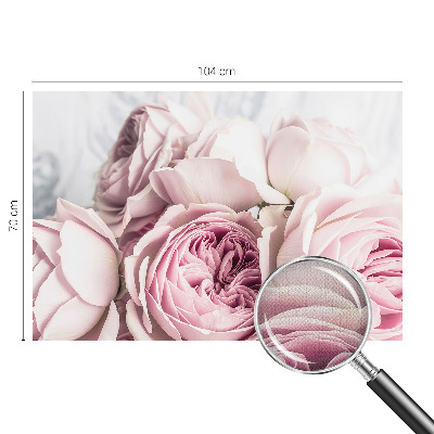 3D fototapet med rosa rosor