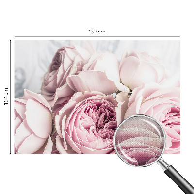 3D fototapet med rosa rosor