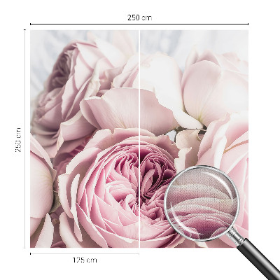 3D fototapet med rosa rosor