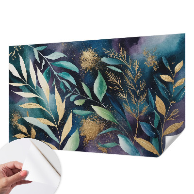 Fototapet barn med ett mönster av botaniska blad