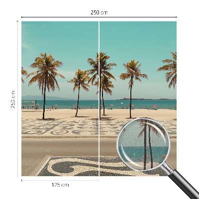 Självhäftande fotovägg med motiv av palmer på stranden
