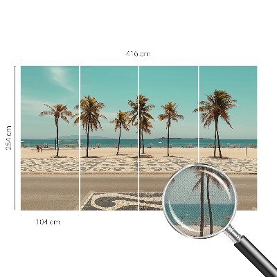 Självhäftande fotovägg med motiv av palmer på stranden