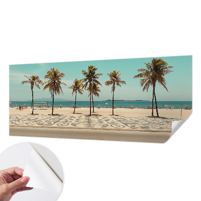 Självhäftande fotovägg med motiv av palmer på stranden