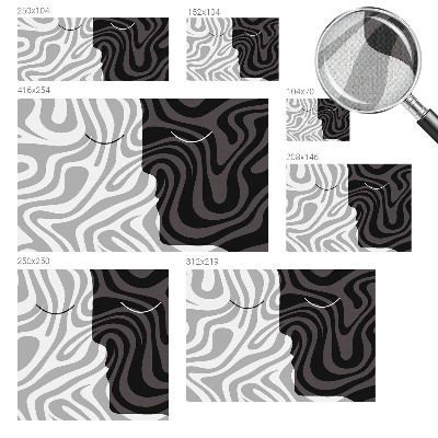 3D fototapet med abstrakta ansikten