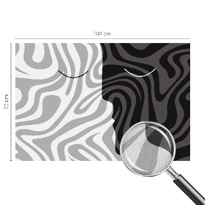 3D fototapet med abstrakta ansikten