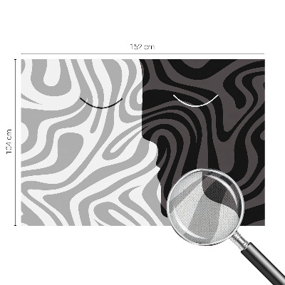 3D fototapet med abstrakta ansikten
