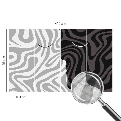 3D fototapet med abstrakta ansikten
