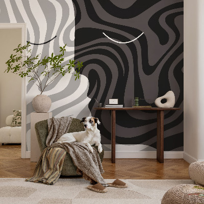3D fototapet med abstrakta ansikten