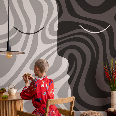 3D fototapet Abstrakta ansikten