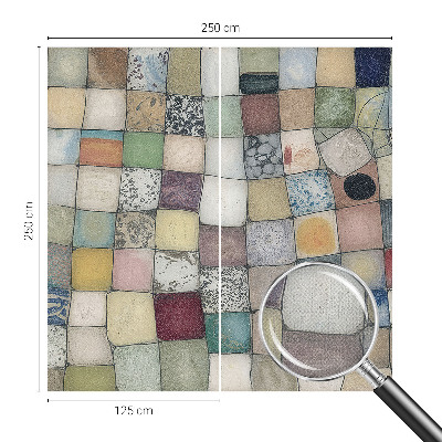 Självhäftande fototapet med ett färgglatt mosaikmotiv