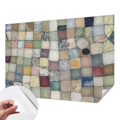 Självhäftande fototapet med ett färgglatt mosaikmotiv