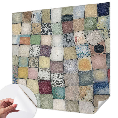 Självhäftande fototapet med ett färgglatt mosaikmotiv