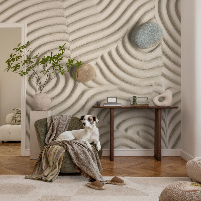 3D fototapet med motiv av harmoniska vågor