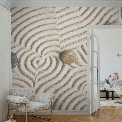 3D fototapet med motiv av harmoniska vågor