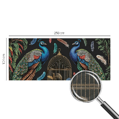 3D fototapet med exotiska påfåglar