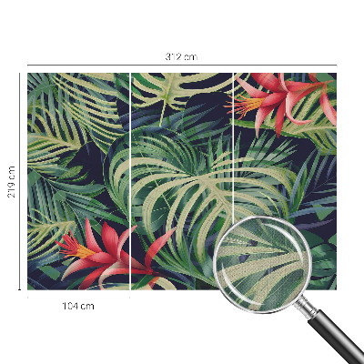 Självhäftande fotovägg med motiv av exotiska växter