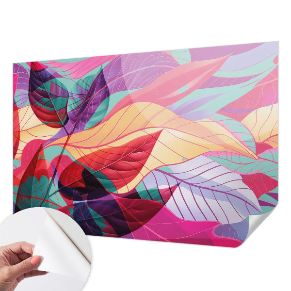 3D fototapet med abstrakta löv i 3D-design