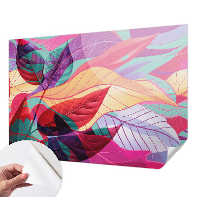 3D fototapet med abstrakta löv i 3D-design