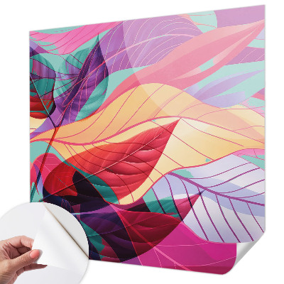 3D fototapet med abstrakta löv i 3D-design