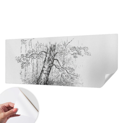 Självhäftande fototapet med motiv av skogsträd