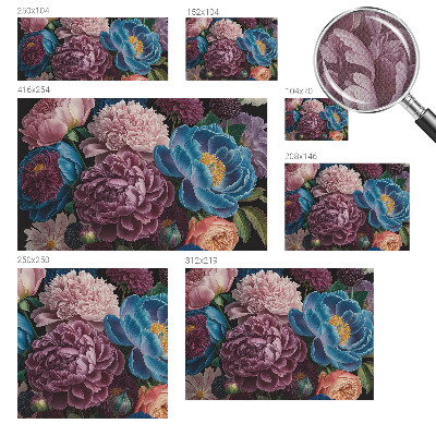 3D fototapet med färgglada blommor