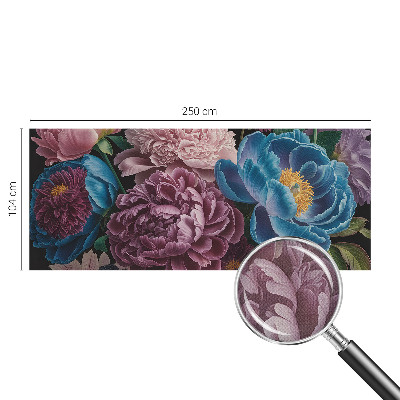 3D fototapet med färgglada blommor