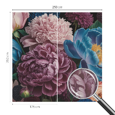 3D fototapet Färgglada blommor