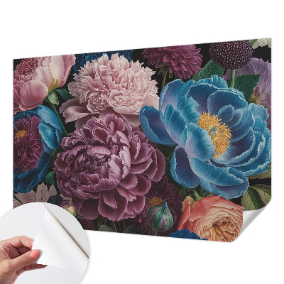 3D fototapet Färgglada blommor