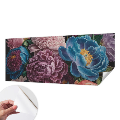 3D fototapet med färgglada blommor