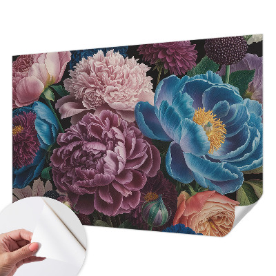 3D fototapet Färgglada blommor