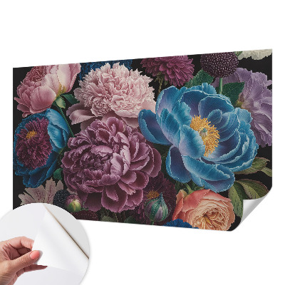 3D fototapet Färgglada blommor