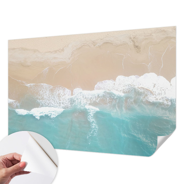 3D fototapet med motiv av rytande vågor