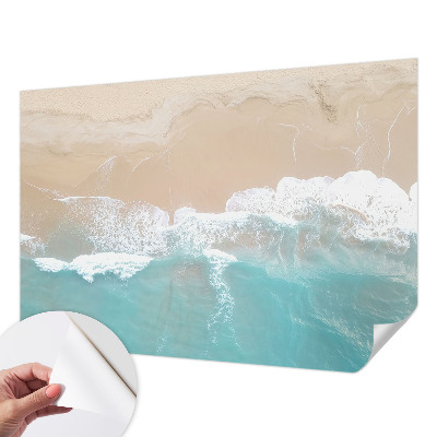 3D fototapet med motiv av rytande vågor
