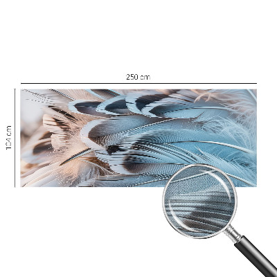 3D fototapet med blåa fjädrar