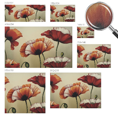 Fototapet barnrum med glada vallmoblommor