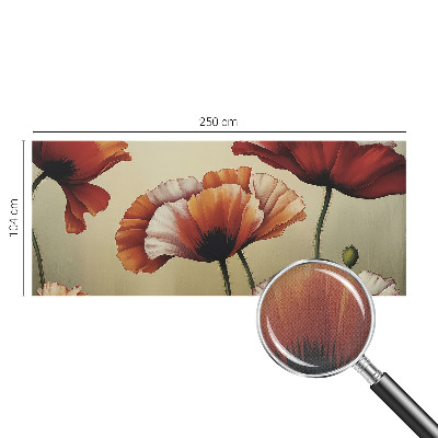 Fototapet barnrum med glada vallmoblommor