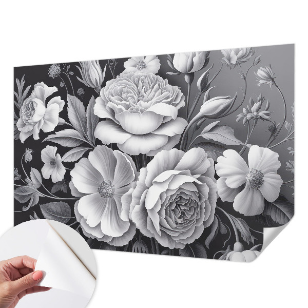 Fototapet för barn Grå blommor