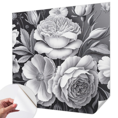 Fototapet för barn Grå blommor