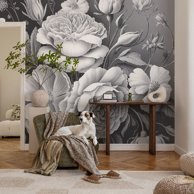 Fototapet för barn Grå blommor
