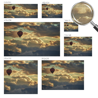 Självhäftande fototapet med motiv av en ballong bland molnen
