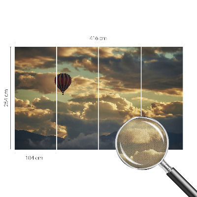 Självhäftande fototapet med motiv av en ballong bland molnen