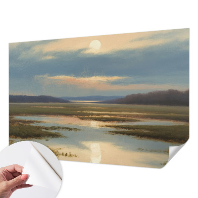 3D fototapet med ett atmosfäriskt landskap