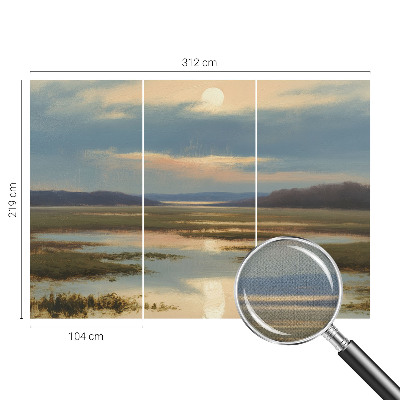 3D fototapet med ett atmosfäriskt landskap