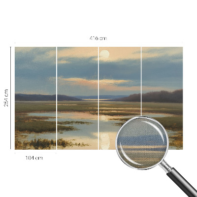 3D fototapet med ett atmosfäriskt landskap