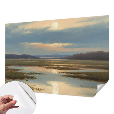 3D fototapet med ett atmosfäriskt landskap
