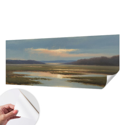 3D fototapet med ett atmosfäriskt landskap